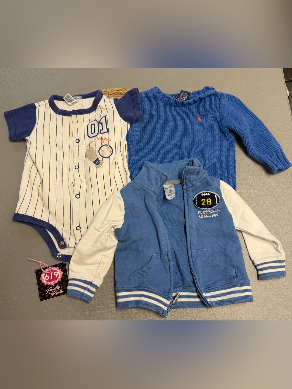 Ralph Lauren Blue Knit Sweater with Polo Pony Embroidery